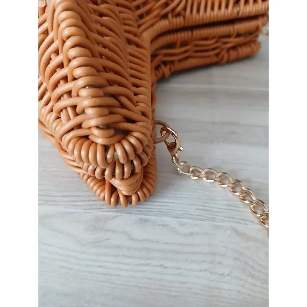 Tommy Bahama Wicker Starfish Crossbody Bag Purse Woven Raffia New With Tags